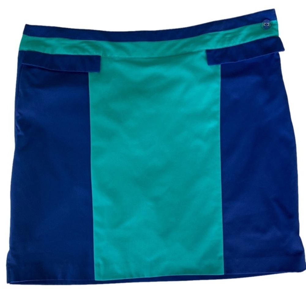 Ep Pro Skort Side Zip Pockets Blue Green Color Block Women’s Size 16